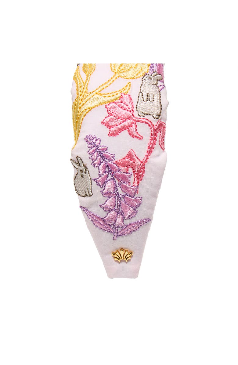 Lele Sadoughi Knotted Easter Bunnies Embroidered Headband, Alternate, color, Pink