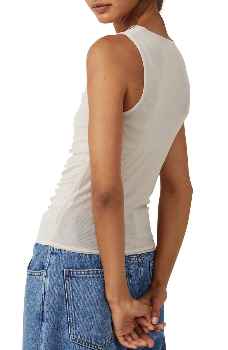 Cotton On Becca Ruched Mesh Sleeveless Top, Alternate, color, 