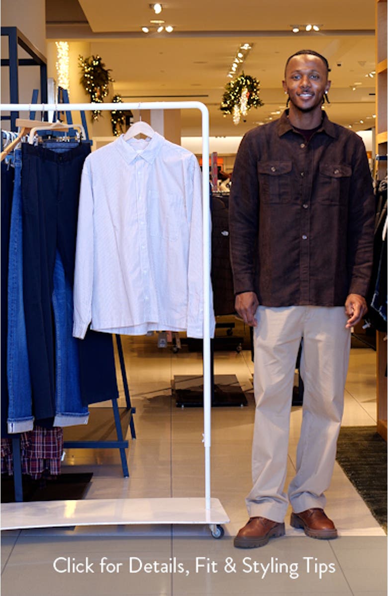 Relaxed Fit Stripe Cotton Button-Up Shirt, sales video thumbnail