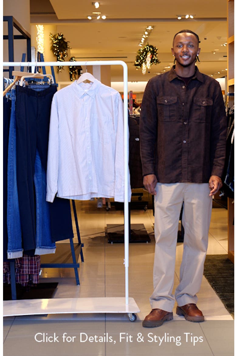 Relaxed Fit Stripe Cotton Button-Up Shirt video