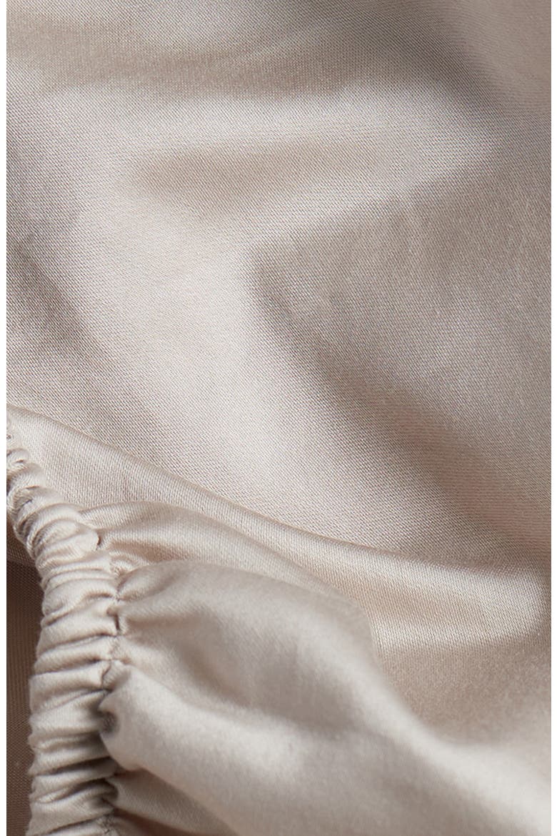 Sateen Fitted Sheet, Alternate, color, BONE
