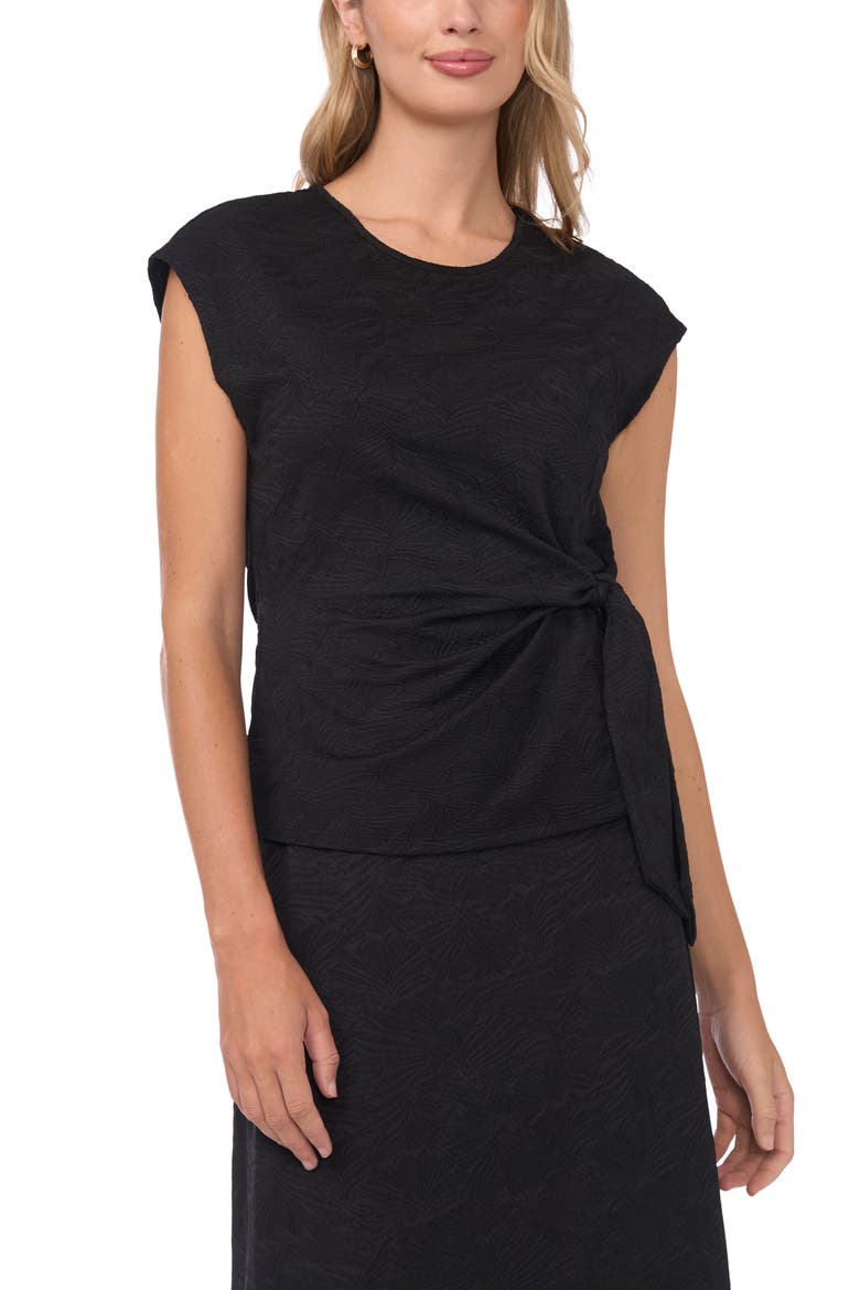 Floral Jacquard Knit Tank, Main, color, RICH BLACK