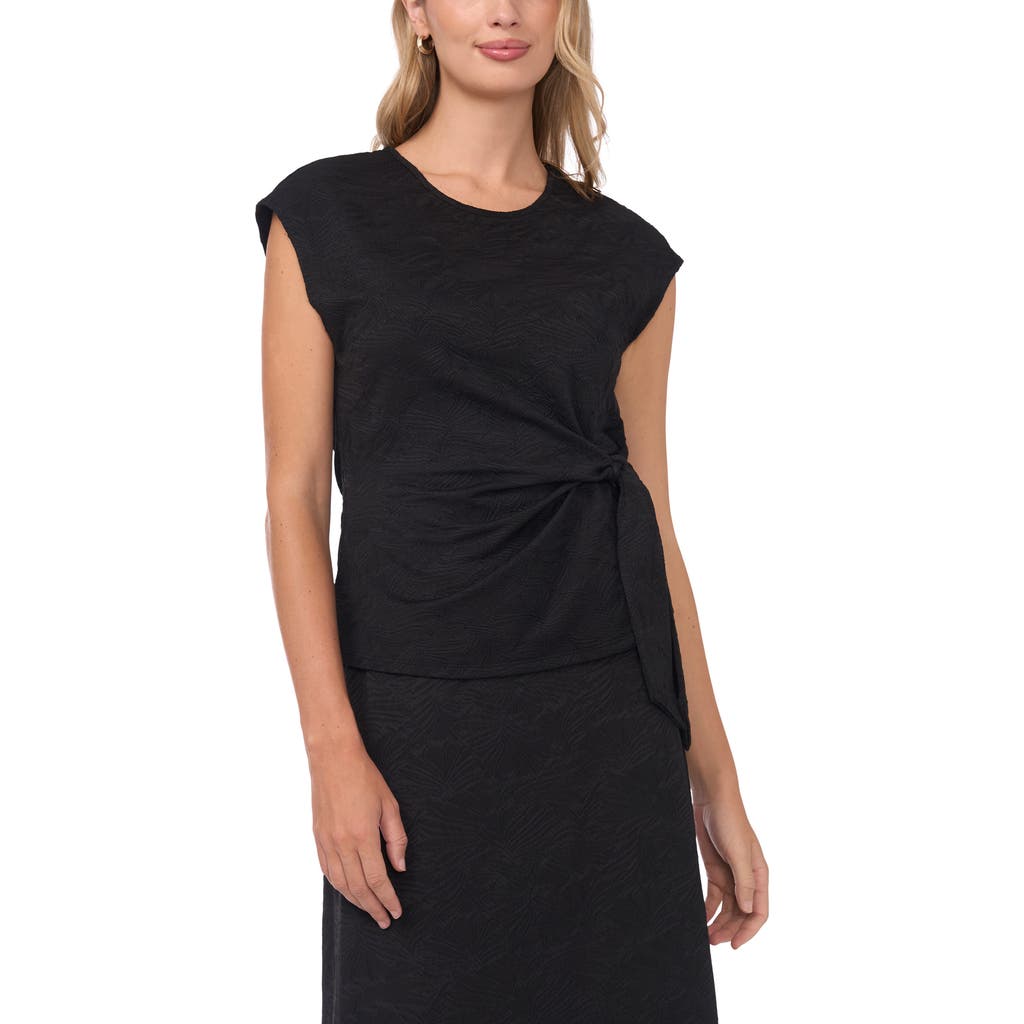 Vince Camuto Floral Jacquard Knit Tank In Black