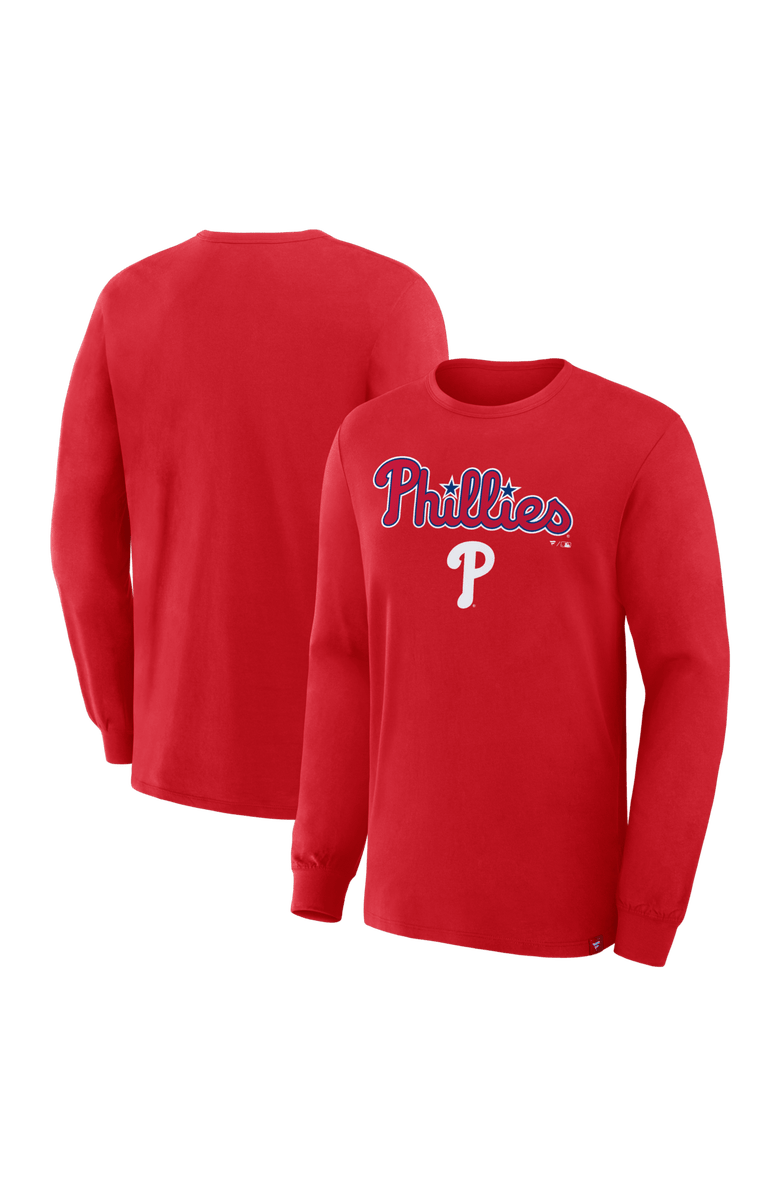 FANATICS Men's Fanatics Red Philadelphia Phillies Lock-Up Legacy Long Sleeve T-Shirt, Main, color, Red