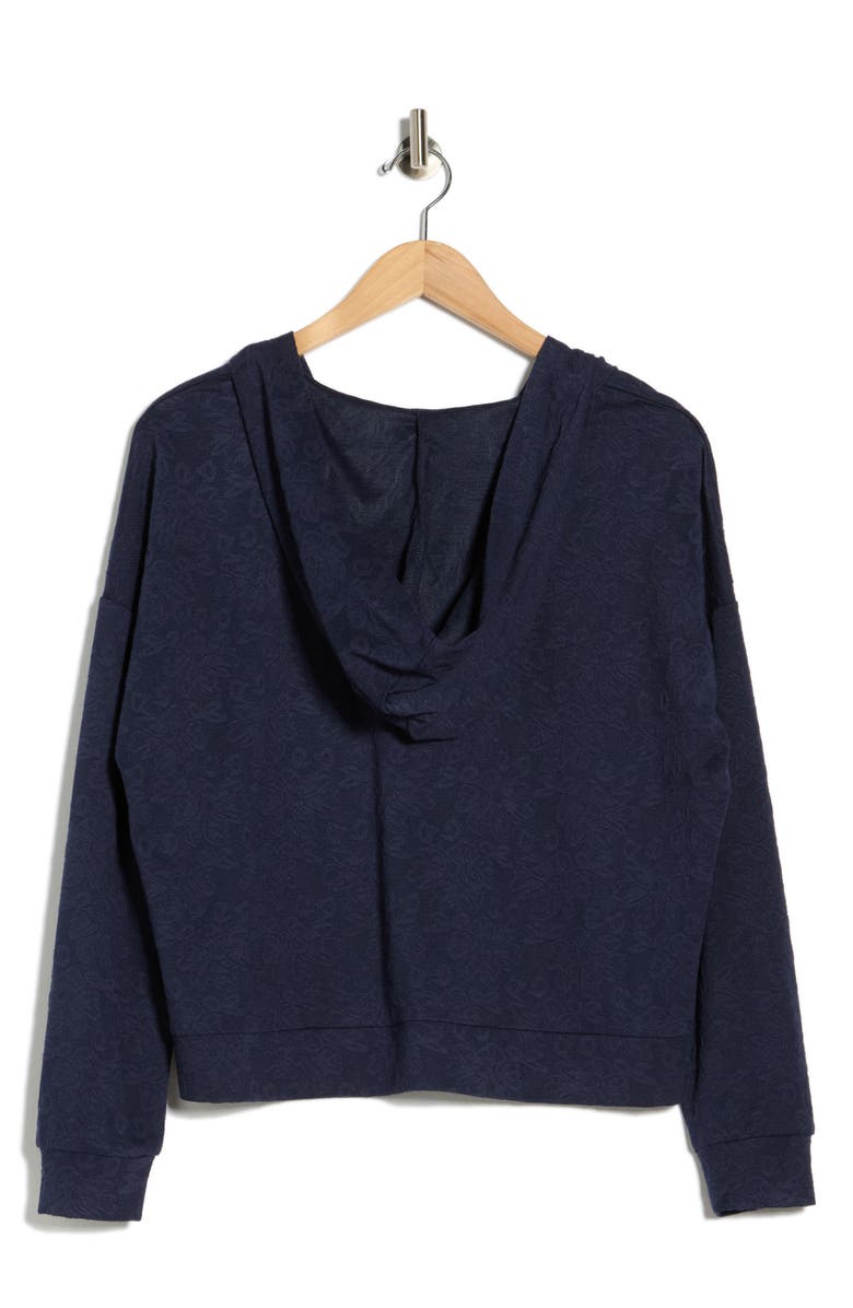 Bobeau Jacquard Hoodie, Alternate, color, Navy