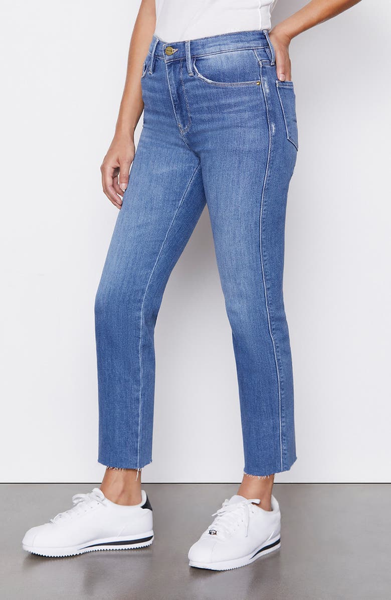 FRAME Le Sylvie High Waist Raw Hem Crop Jeans, Alternate, color, 
