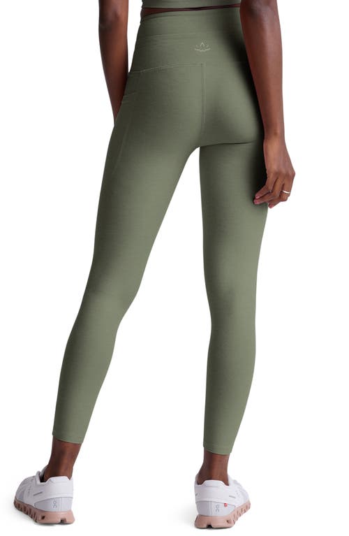 Beyond Yoga Space Dye Pocket Midi Leggings In Green