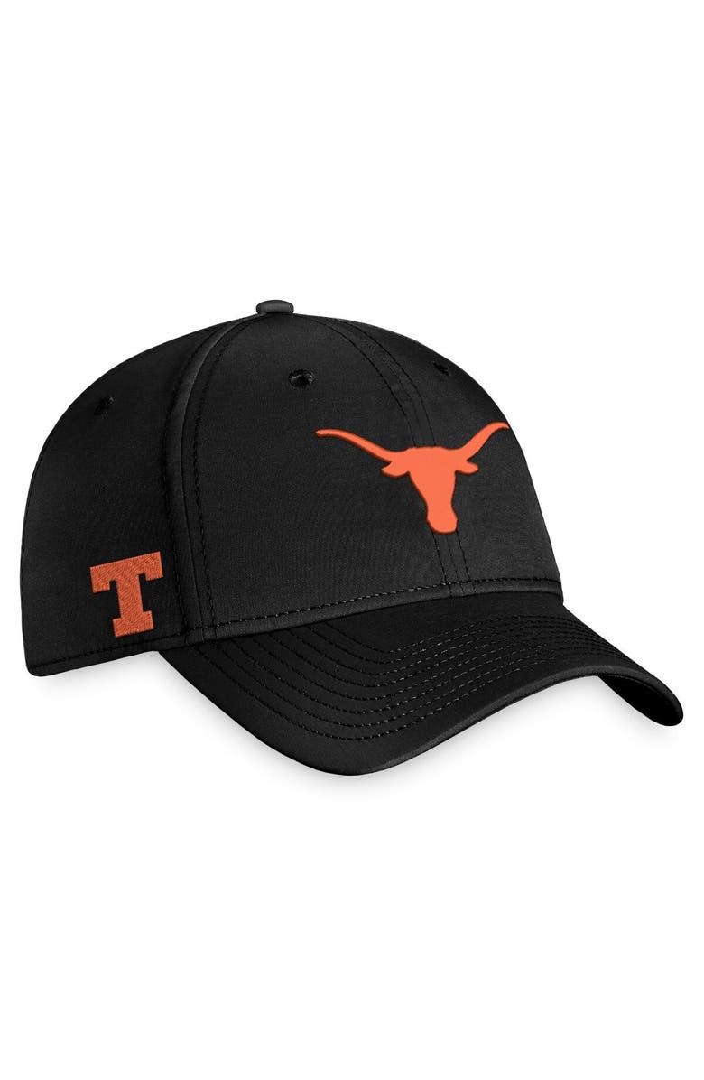 TOP OF THE WORLD Men's Top of the World Black Texas Longhorns Reflex Logo Flex Hat, Main, color, 