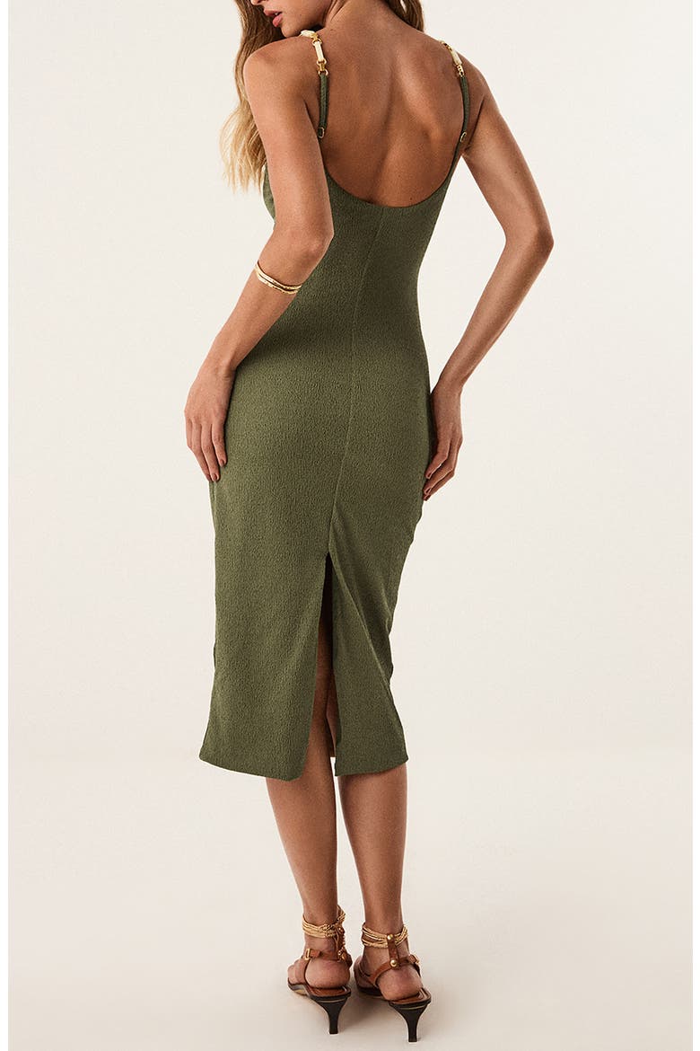 Malika Midi Dress, Alternate, color, DARK GREEN