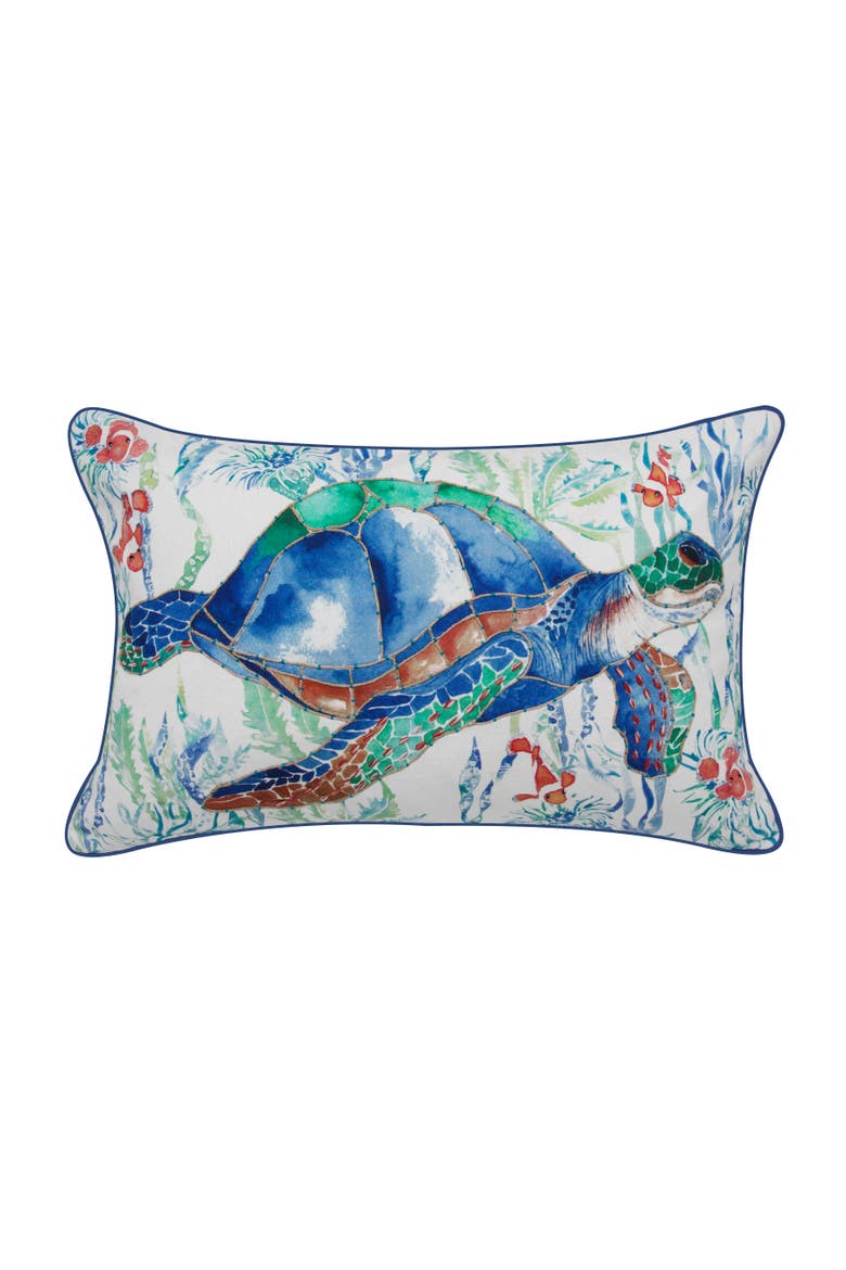 Nautical Turtle Accent Pillow Decor, Main, color, Green