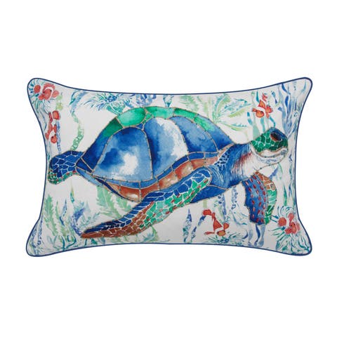 Nautical Turtle Accent Pillow Decor