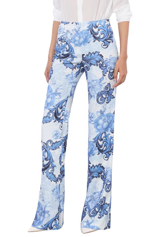 Alice And Olivia Alice And Oliva Teeny Printed Bootcut Pants In Scroll Symphony