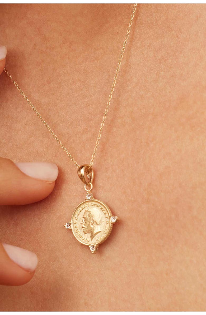 Oradina 14K Two Tone Gold Legacy Coin Pendant Charm, Alternate, color, 14K Two-Tone Gold