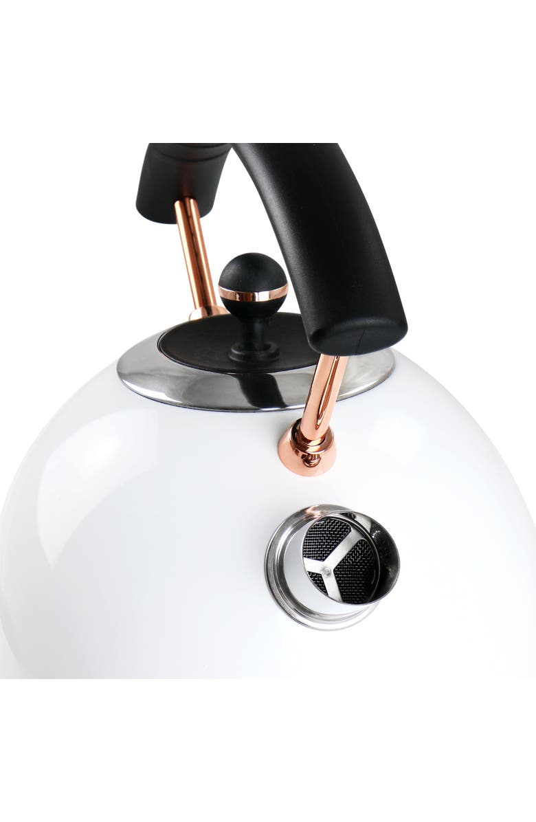 Megachef 1.9 Quart Half Circle Electric Tea Kettle in White, Alternate, color, White