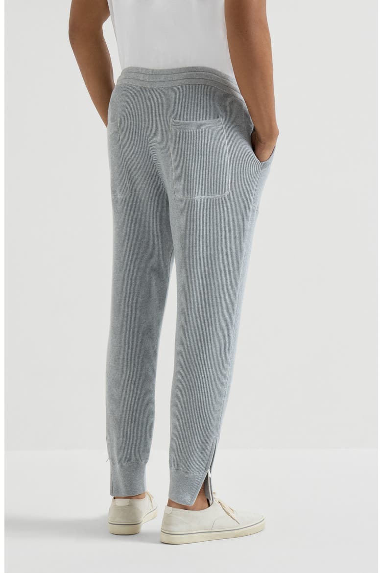 Cotton knit trousers, Alternate, color, Grey
