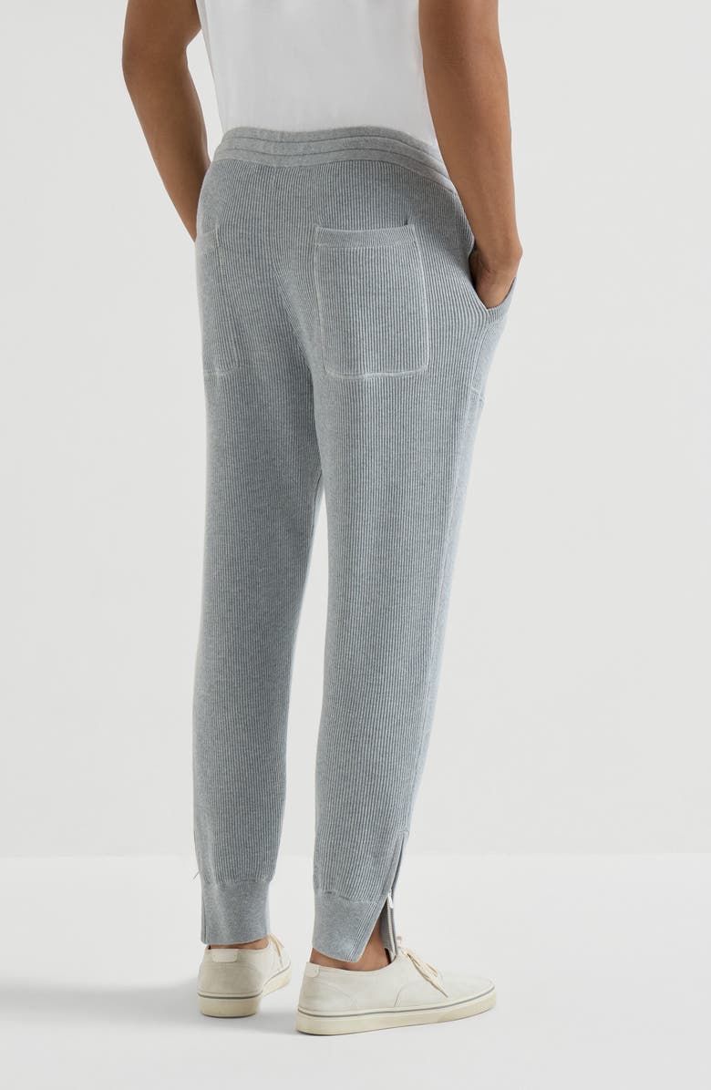 Brunello Cucinelli Cotton knit trousers, Alternate, color, Grey