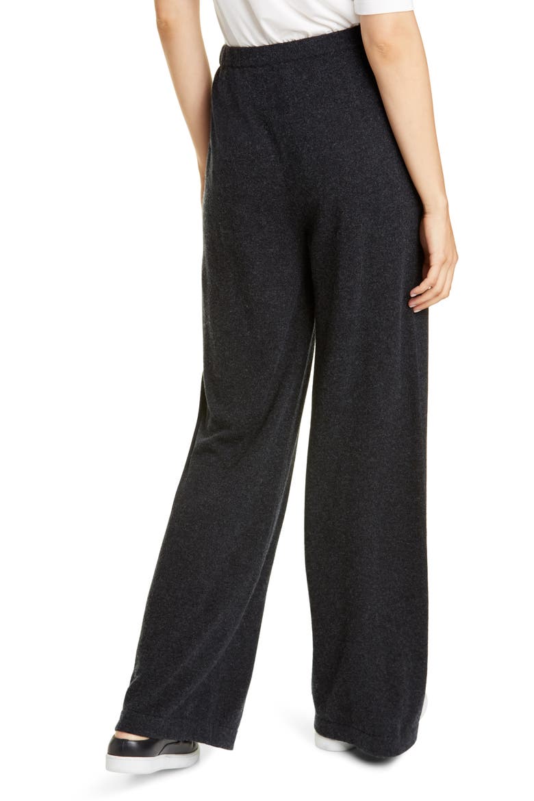 Wool & Cashmere Wide Leg Pants, Alternate, color, HEATHER CARBON