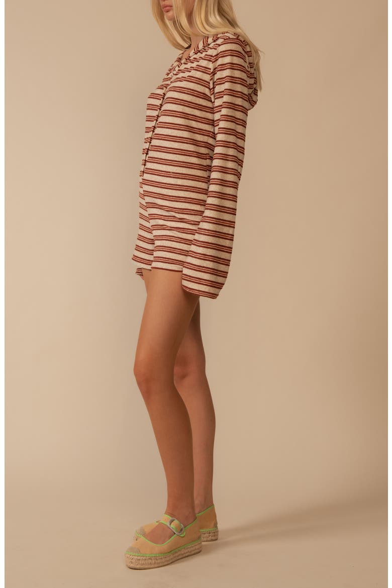Joan Stripe Hooded Long Sleeve Cover-Up Romper, Alternate, color, JOAN STRIPE