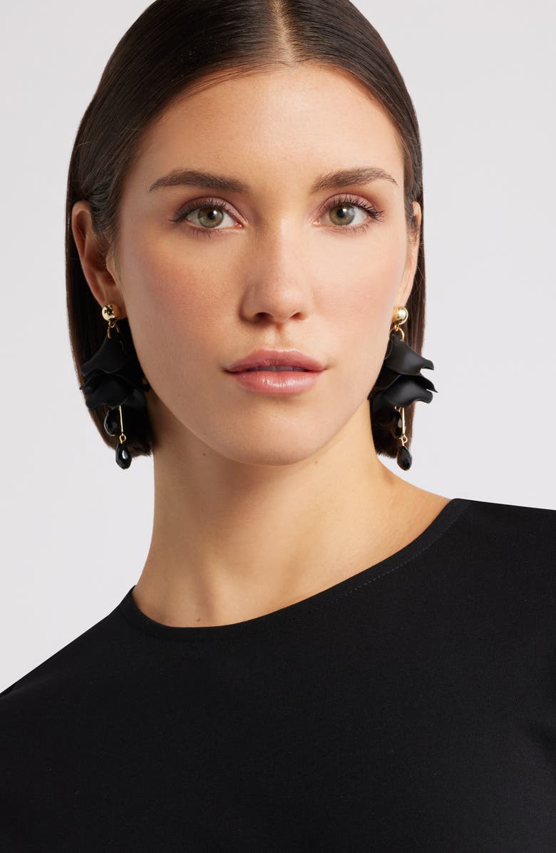 Nordstrom Petal Chandelier Drop Earrings, Alternate, color, Black- Gold