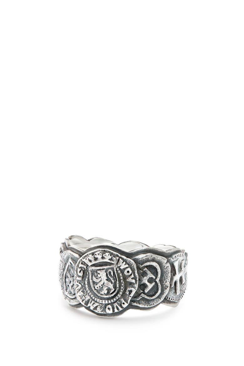 Shipwreck Coin Band Ring, 12mm, Main, color, SILVER