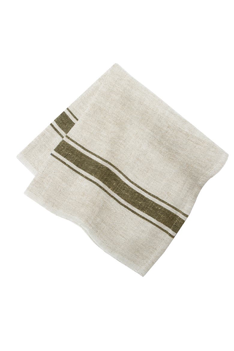 Marseille Napkins - Set of 4, Alternate, color, Olive Green, Natural 20" x 20"