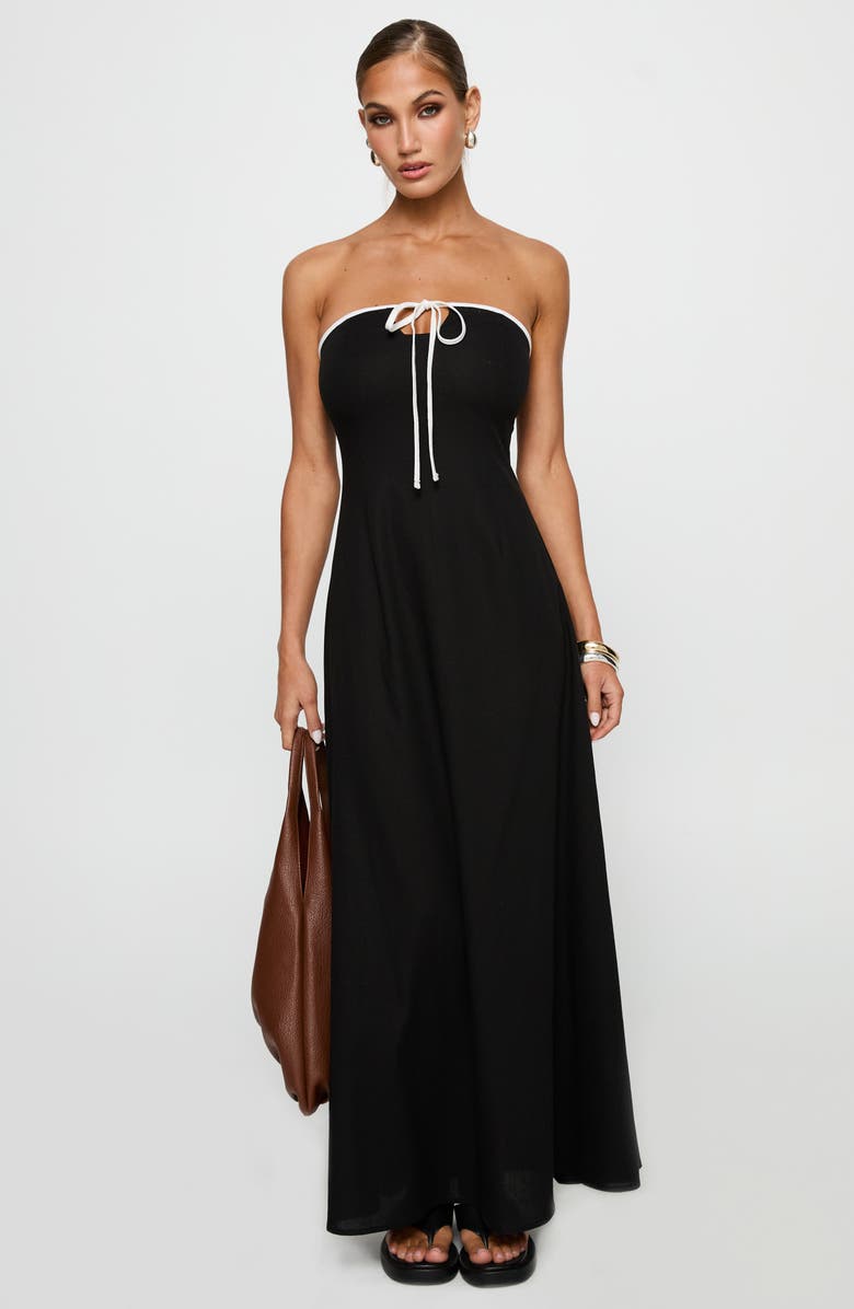 Princess Polly Bijou Strapless Maxi Dress, Alternate, color, Black