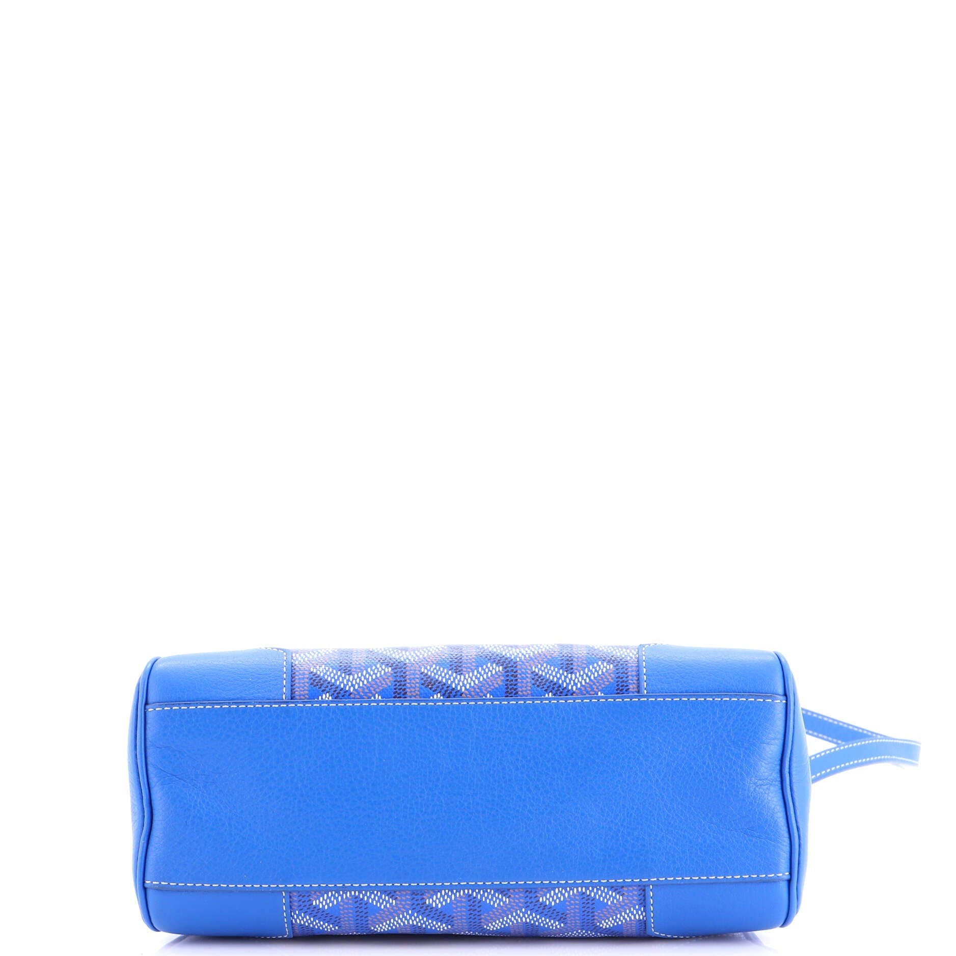 Pre-Owned Goyard Saigon Top Handle Bag Coated Canvas with Leather Mini, Alternate, color, Blue