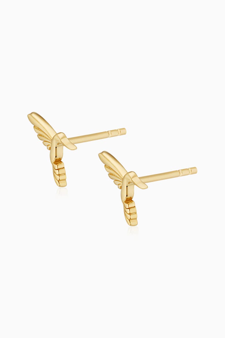 14K Yellow Gold Freedom Dove Studs, Alternate, color, Yellow Gold