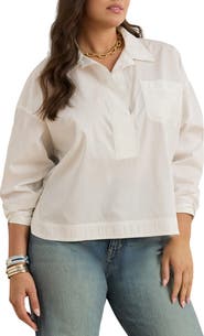 Lauren Ralph Lauren Stachee Popover Cotton Broadcloth Shirt