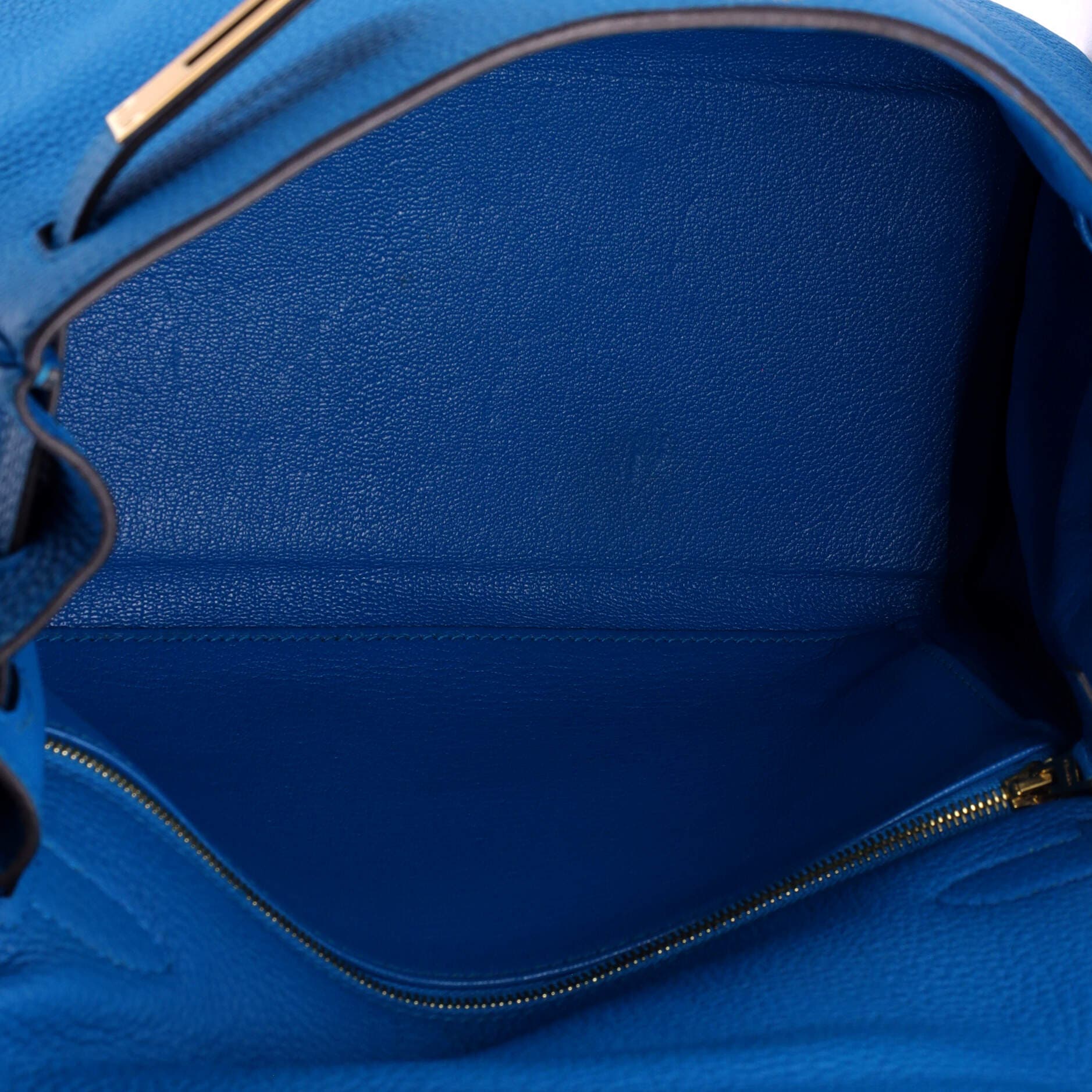 Pre-Owned Hermes Kelly Handbag Blue Togo with Gold Hardware 28, Alternate, color, 