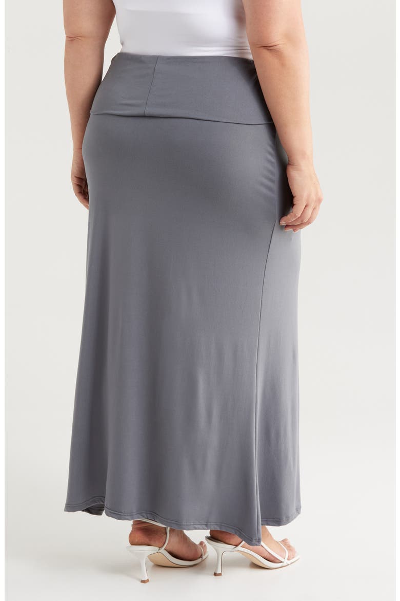 Comfortable Foldover Skirt, Alternate, color, CHARCOAL