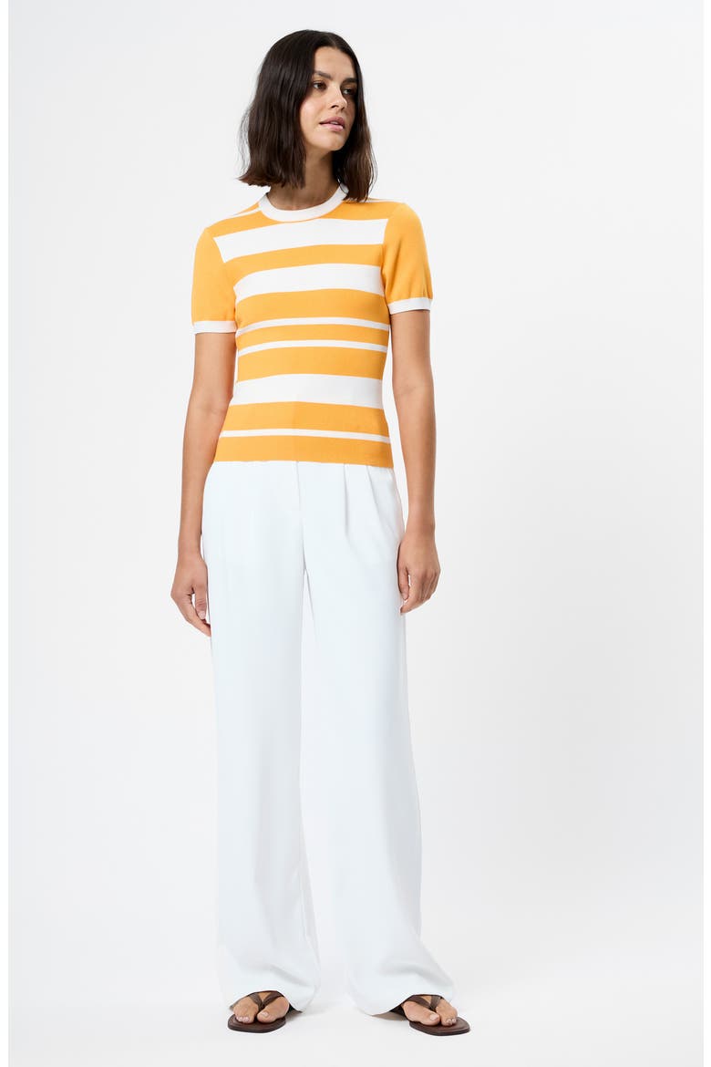 Maxime Stripe Short Sleeve Top, Alternate, color, CLEMENTINE-WHITE
