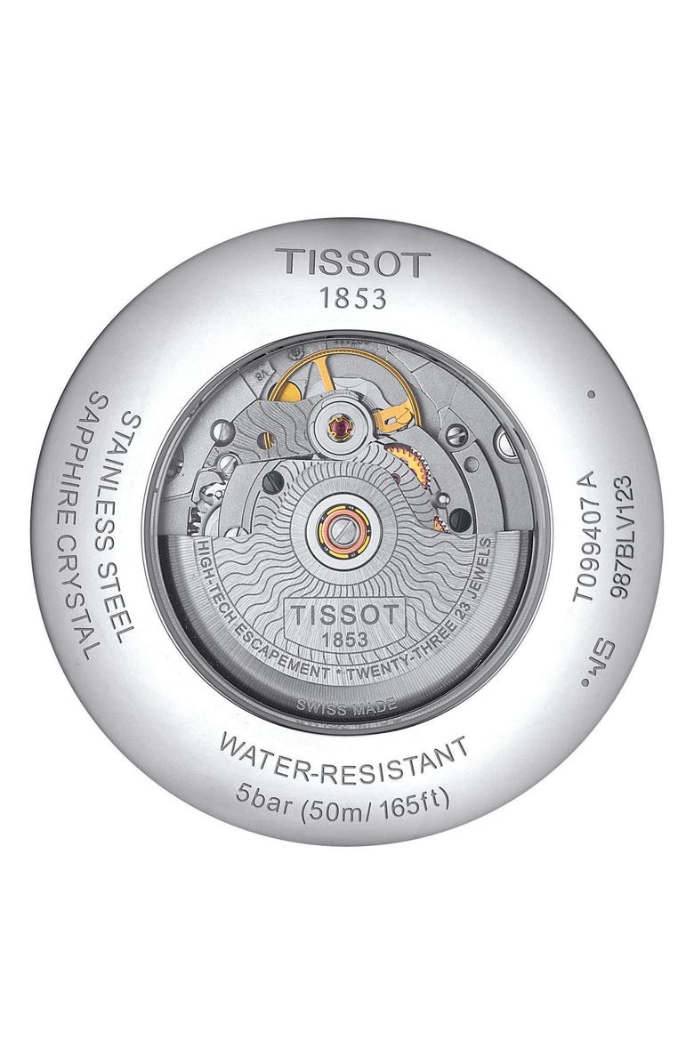 Tissot Chemin Des Tourelles Automatic Leather Strap Watch, 42mm, Alternate, color,