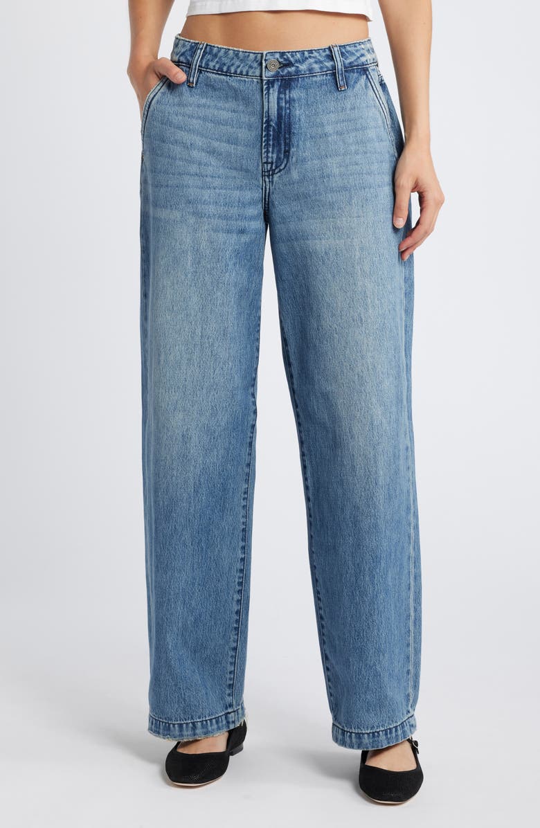 HIDDEN JEANS Mid Rise Baggy Wide Leg Jeans, Main, color, Medium Wash