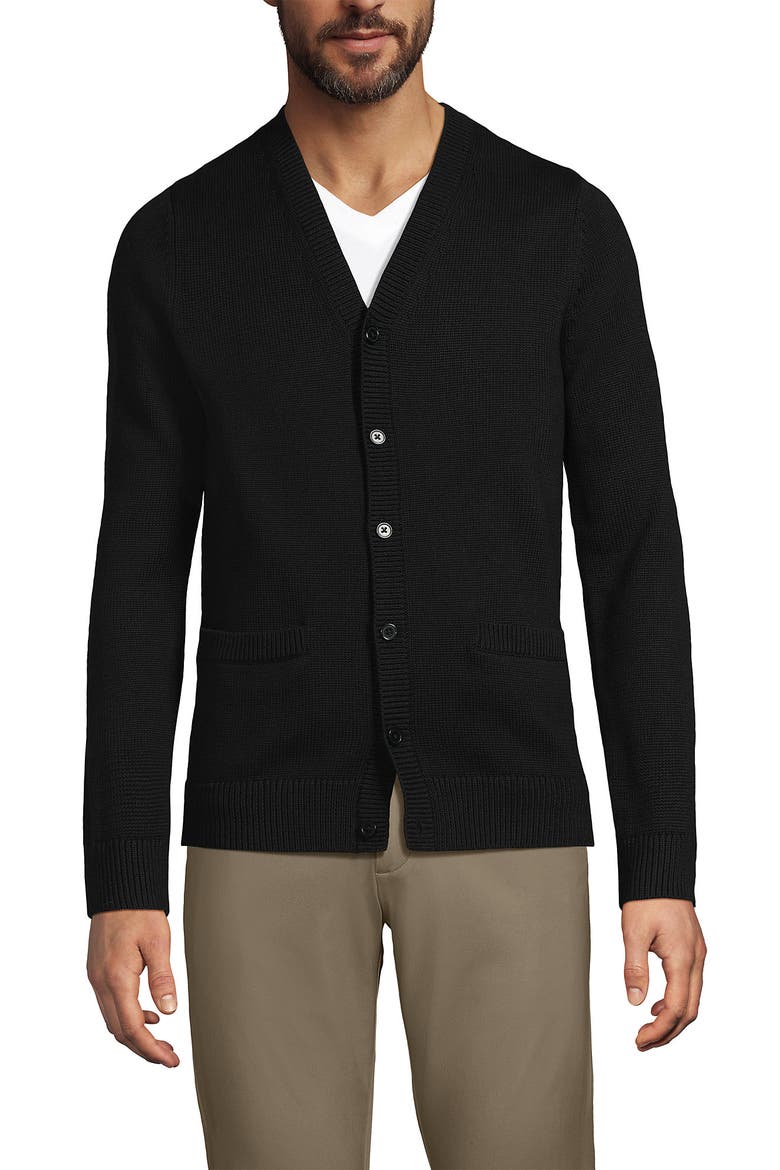 School Uniform  Cotton Modal Button Front Cardigan Sweater, Main, color, Black