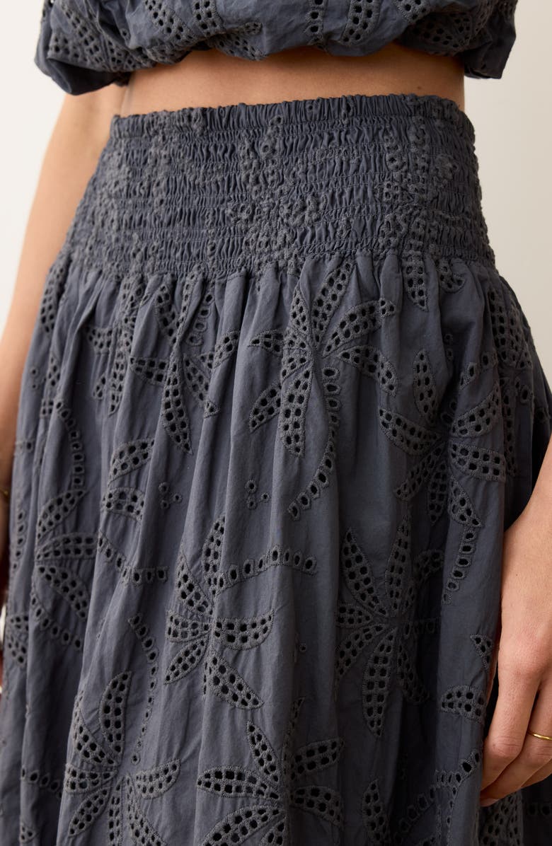 Marine Layer Bea Eyelet Midi Skirt, Alternate, color,