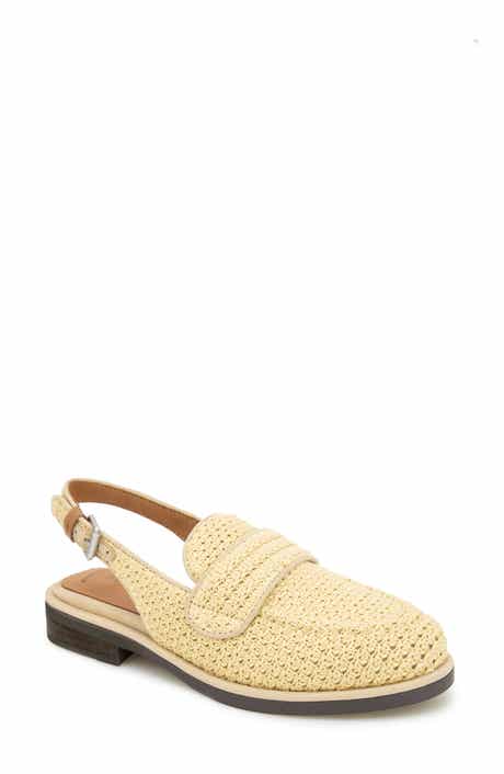 Gentle Souls Caleb Slingback Raffia Loafer Flat