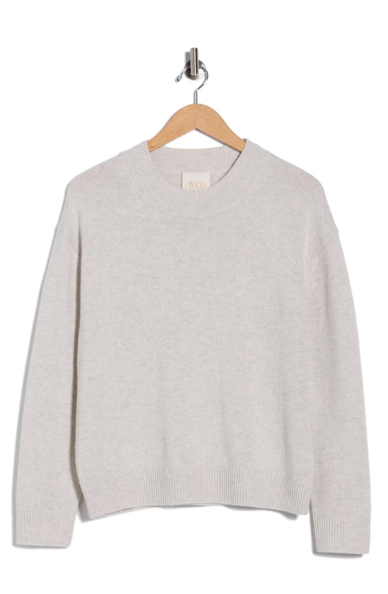 TWP Jack Cashmere Crewneck Sweater, Alternate, color, White Heather Grey