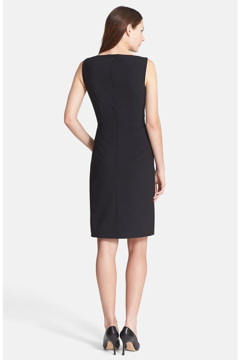 'Dinoma' Stretch Wool Sheath Dress, Alternate, color, BLACK
