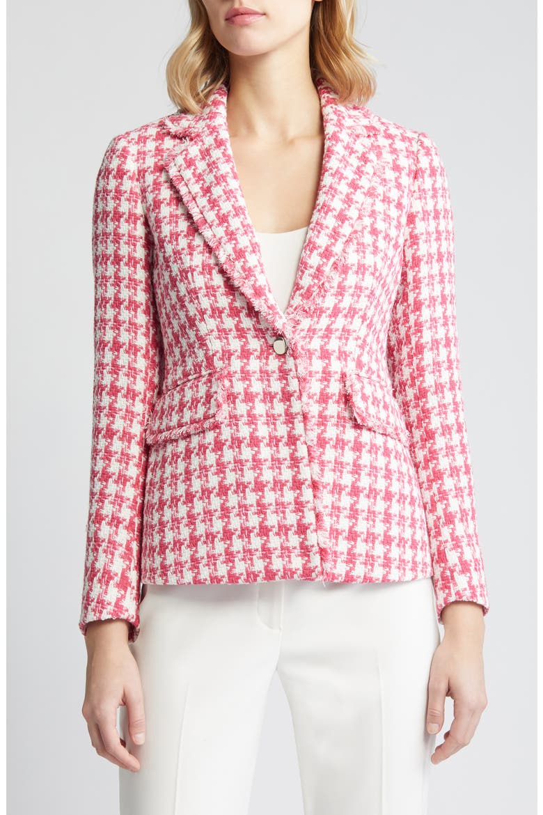 Fringed Tweed Blazer, Alternate, color, CAMELLIA MULTI