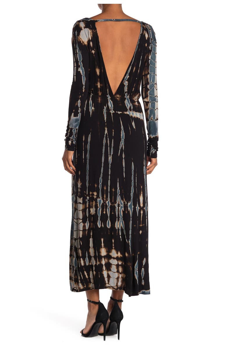 Fraiche by J Tie Dye Faux Wrap Maxi Dress, Alternate, color, 