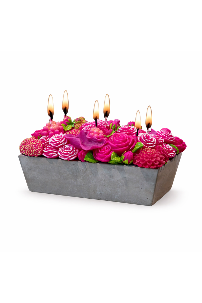 Floral Fusion Arrangement Candle, Main, color, Pink Floral