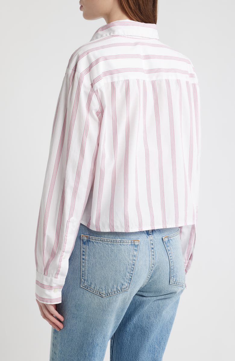 CISSA Stripe Asymmetric Cotton Button-Up Shirt, Alternate, color, Pelicano Stripe