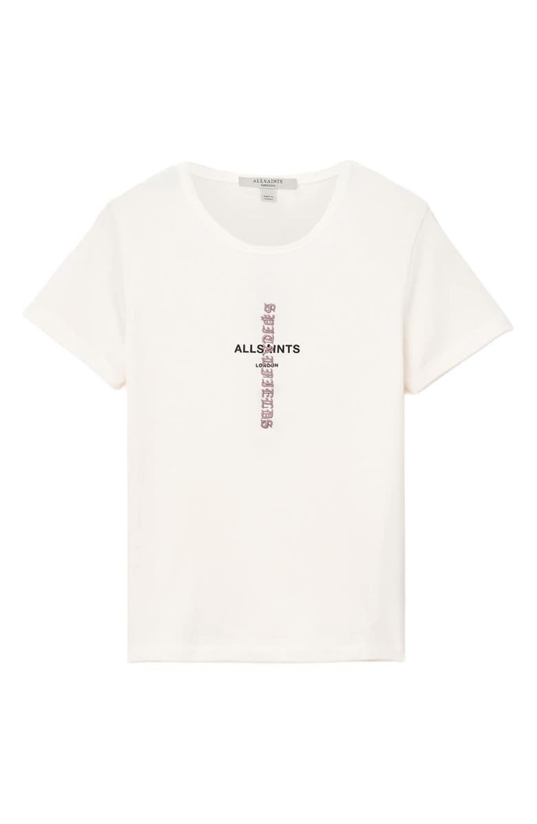 AllSaints Knox Stevie Logo T-Shirt, Alternate, color, Ashen White
