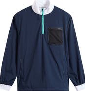 Malbon Golf Cascade Colorblock Quarter Zip Windshirt Pullover