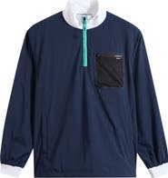 MALBON Cascade Colorblock Quarter Zip Windshirt Pullover
