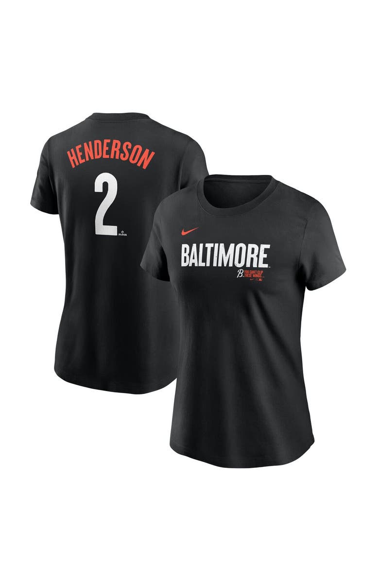 Nike Women's Nike Gunnar Henderson Black Baltimore Orioles 2024 City Connect Fuse Player Name & Number T-Shirt, Alternate, color, Black