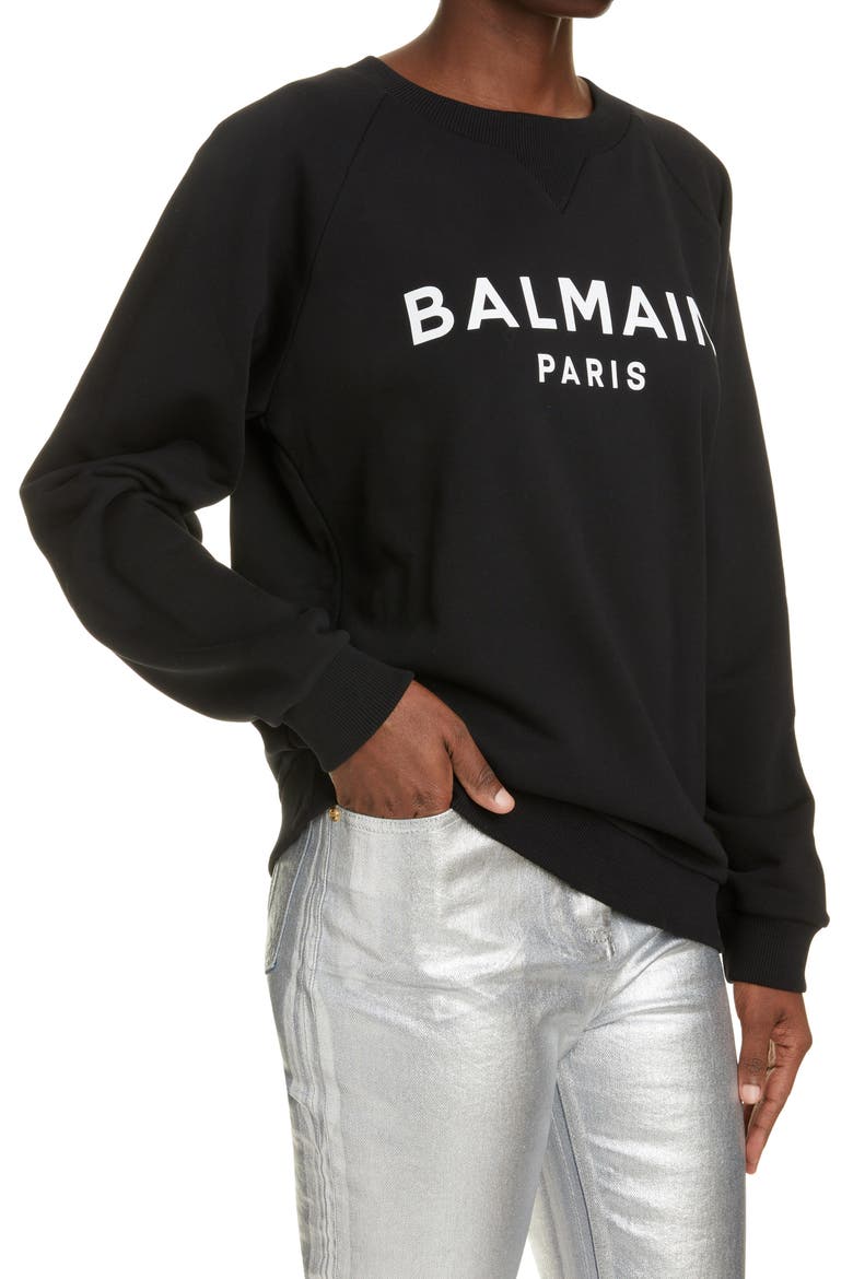 Logo Graphic Sweatshirt, Alternate, color, NOIR/ BLANC