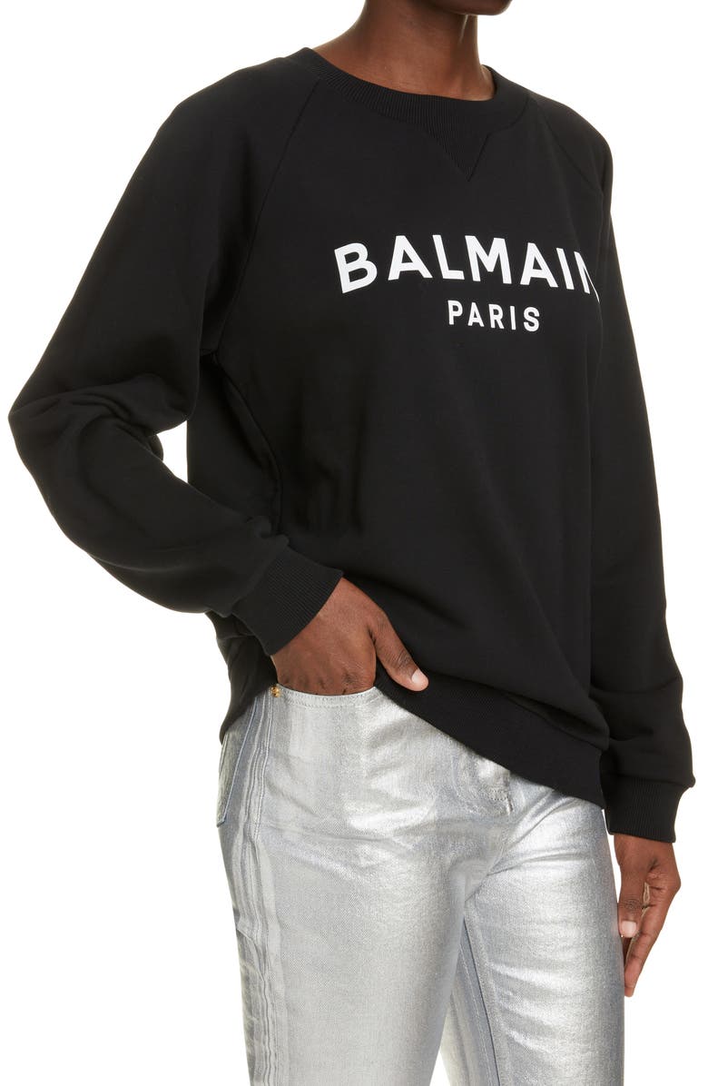 Balmain Logo Graphic Sweatshirt, Alternate, color,