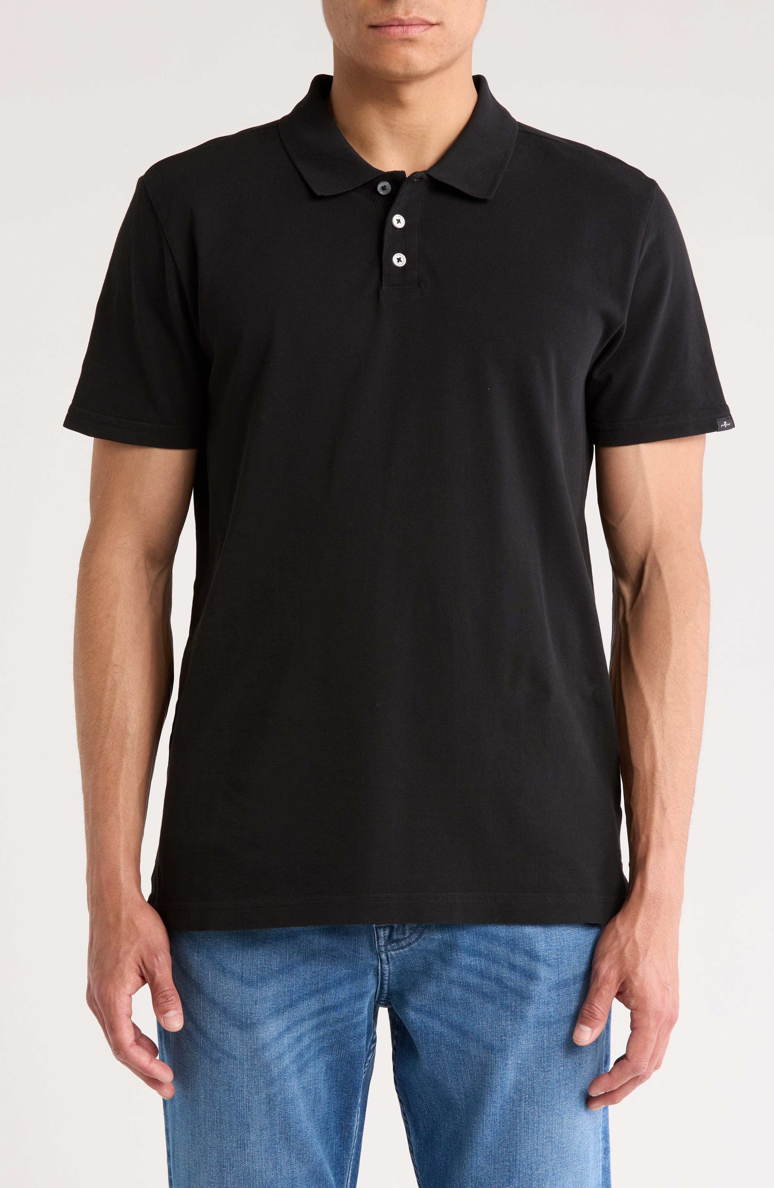 7 For All Mankind Short Sleeve Cotton Piquè Polo